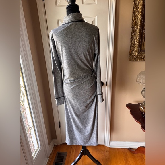 Athleta Heather Gray Long Sleeve Turtleneck Midi Dress - Picture 11 of 13